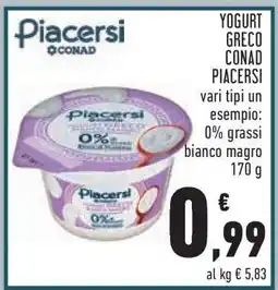 Conad Yogurt Greco Conad Piacersi offerta