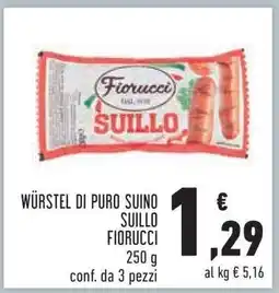 Conad Würstel di Puro Suino Suillo Fiorucci offerta