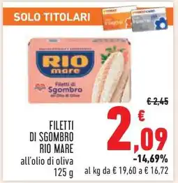 Conad Filetti di sgombro Rio Mare offerta