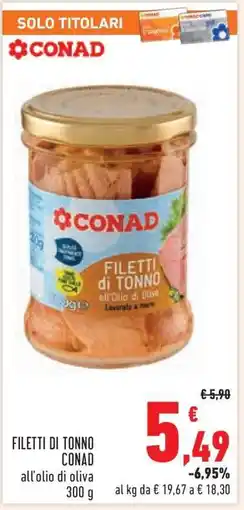 Conad Filetti di Tonno Conad offerta