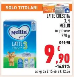 Conad Latte Crescita 3, 4 Mellin offerta
