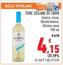 Conad Terre Siciliane IGT Corvo offerta