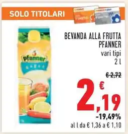 Conad Bevanda alla frutta Pfanner offerta