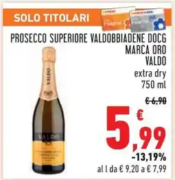 Conad PROSECCO SUPERIORE VALDOBBIADENE DOCG MARCA ORO VALDO offerta