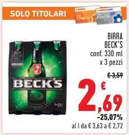 Conad Birra Beck's offerta