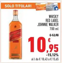 Conad WHISKY RED LABEL JOHNNIE WALKER offerta
