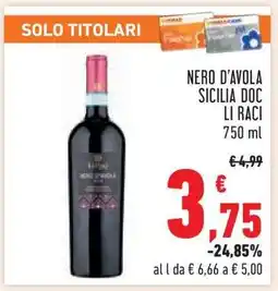 Conad Nero d'Avola Sicilia DOC Li Raci offerta