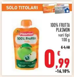 Conad 100% FRUTTA PLASMON offerta