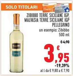 Conad Zibibbo Terre Siciliane IGP, Malvasia Terre Siciliane IGP Pellegrino offerta