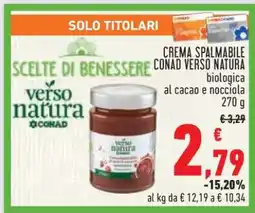 Conad Crema Spalmabile Conad Verso Natura offerta