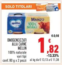 Conad OMOGENEIZZATI ALLA CARNE MELLIN offerta