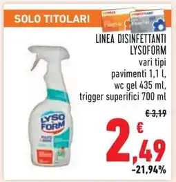 Conad LINEA DISINFETTANTI LYSOFORM offerta