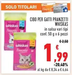 Conad CIBO PER GATTI PRANZETTI WHISKAS offerta