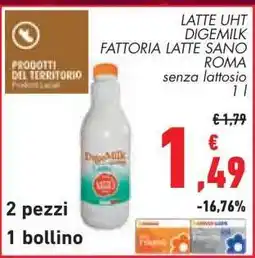 Conad LATTE UHT DIGEMILK FATTORIA LATTE SANO ROMA offerta