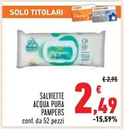 Conad SALVIETTE ACQUA PURA PAMPERS offerta