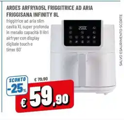 Famila ARDES ARFRYA05L FRIGGITRICE AD ARIA FRIGGISANA INFINITY 8L offerta