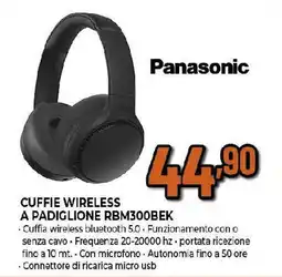 Extracoop Panasonic CUFFIE WIRELESS A PADIGLIONE RBM300BEK offerta