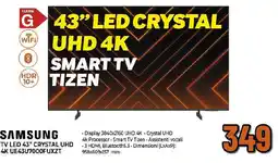 Ipercoop SAMSUNG TV LED 43" CRYSTAL UHD 4K UE43U7000FUXZT offerta