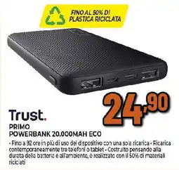 Extracoop Trust PRIMO POWERBANK 20.000MAH ECO offerta