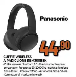 Ipercoop Panasonic CUFFIE WIRELESS A PADIGLIONE RBM300BEK offerta