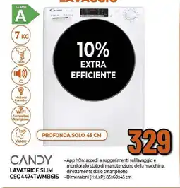 Extracoop CANDY LAVATRICE SLIM CSO4474TWMB61S offerta