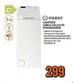 Extracoop INDESIT LAVATRICE CARICA DALL'ALTO BTWS50400ITN offerta