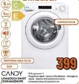 Extracoop CANDY LAVASCIUGA SMART CSWS4642DW3111 offerta
