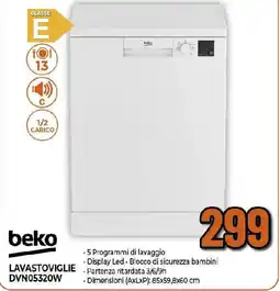 Extracoop beko LAVASTOVIGLIE DVN05320W offerta