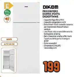 Extracoop DIKOM FRIGORIFERO DOPPIA PORTA DK263FTMWE offerta