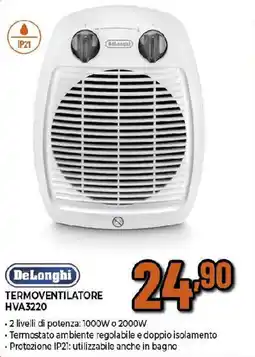 Extracoop DeLonghi TERMOVENTILATORE HVA3220 offerta