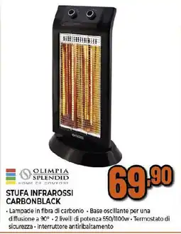Extracoop OLIMPIA SPLENDID STUFA INFRAROSSI CARBONBLACK offerta