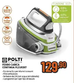 Extracoop POLTI FERRO CARICA CONTINUA PLEU0267 offerta