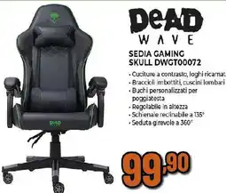 Ipercoop DEAD WAVE SEDIA GAMING SKULL DWGT00072 offerta