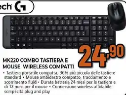 Ipercoop Logitech G mk220 combo tastiera e mouse wireless compatti offerta