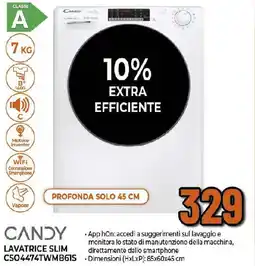 Ipercoop CANDY LAVATRICE SLIM CSO4474TWMB61S offerta