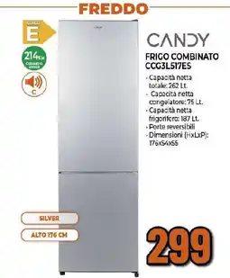 Ipercoop CANDY FRIGO COMBINATO CCG3L517ES offerta