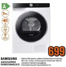 Ipercoop SAMSUNG ASCIUGATRICE DV90DG6845LKU3 offerta