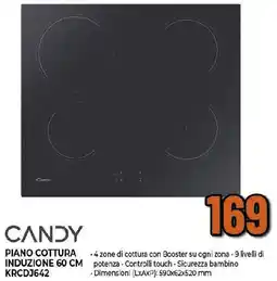Ipercoop CANDY PIANO COTTURA INDUZIONE 60 CM KRCDJ642 offerta