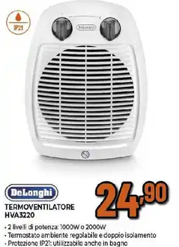 Ipercoop DeLonghi TERMOVENTILATORE HVA3220 offerta