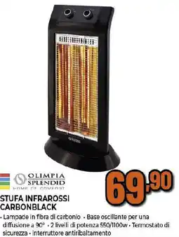 Ipercoop Stufa infrarossi carbonblack offerta