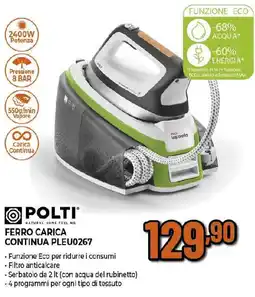 Ipercoop POLTI FERRO CARICA CONTINUA PLEU0267 offerta