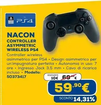 Euronics Controller asymmetric wireless ps4 offerta