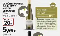 Coop Gewürztraminer d.o.c. cavit mastri vernacoli offerta