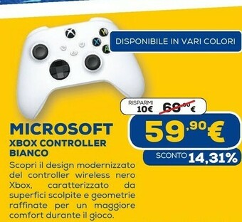 Euronics Xbox controller bianco offerta