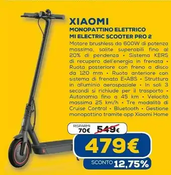 Euronics Monopattino elettrico mi electric scooter pro 2 offerta