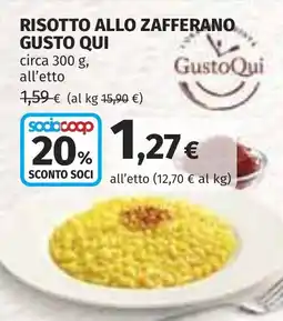Coop Risotto allo zafferano GUSTO QUI offerta