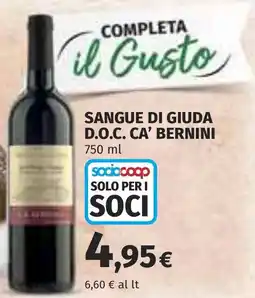 Coop Sangue di giuda d.o.c. ca' bernini offerta