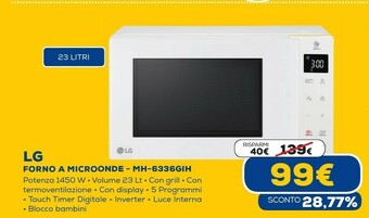 Euronics Forno a microonde mh 6336gih offerta