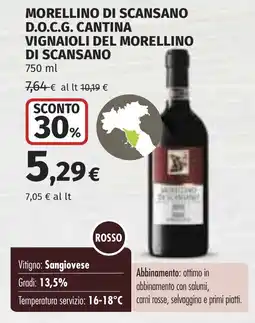 Coop Morellino di scansano d.o.c.g. cantina vignaioli del morellino di scansano offerta