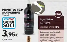 Coop Primitivo i.g.p. san patrime offerta